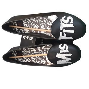 Misfits embroidered flats by Strangecvlt sz 13
